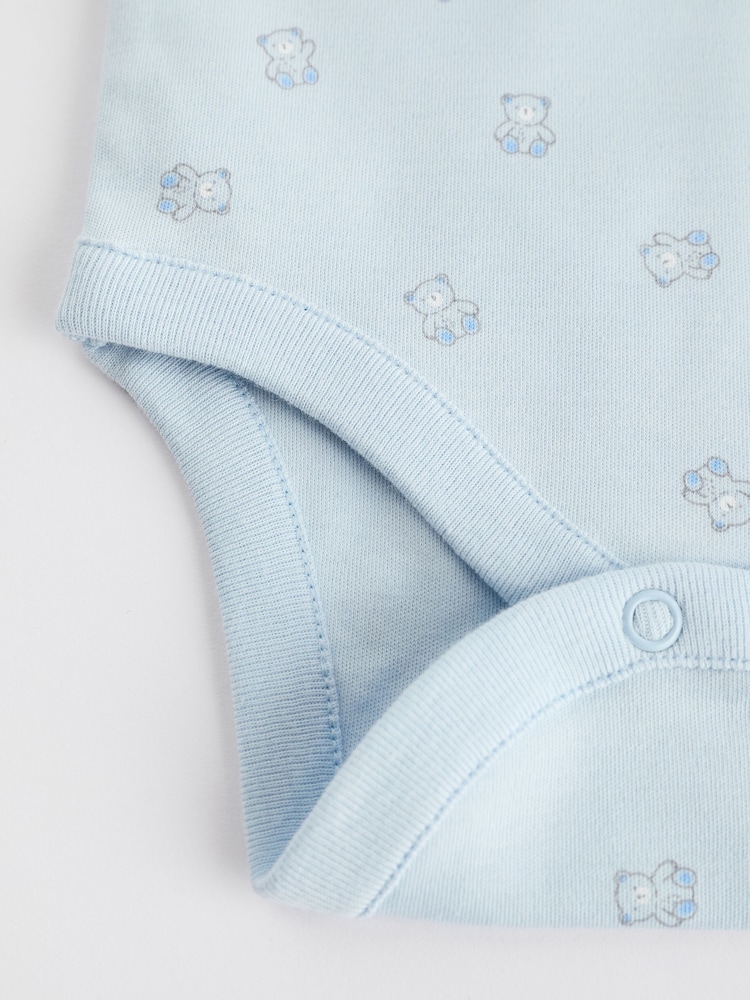 Blue 5 Pack Baby Bear Long Sleeve Bodysuits - Image 10 of 13