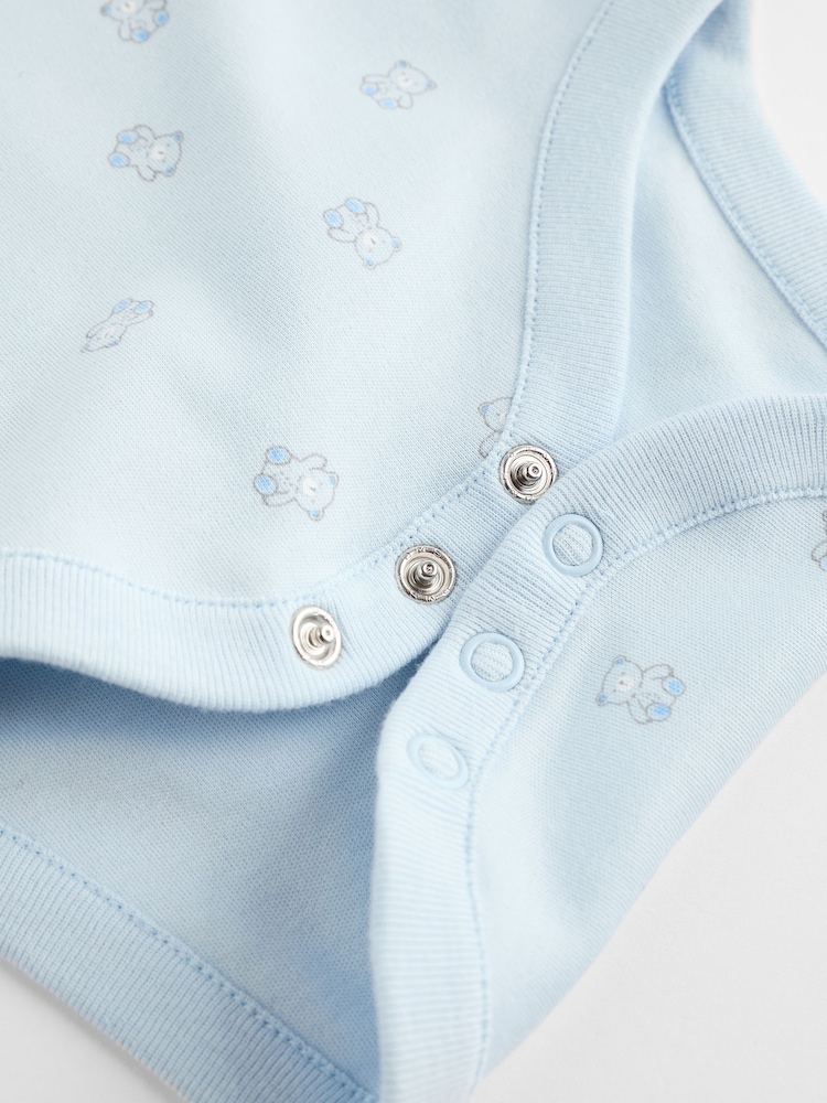 Blue 5 Pack Baby Bear Long Sleeve Bodysuits - Image 12 of 13
