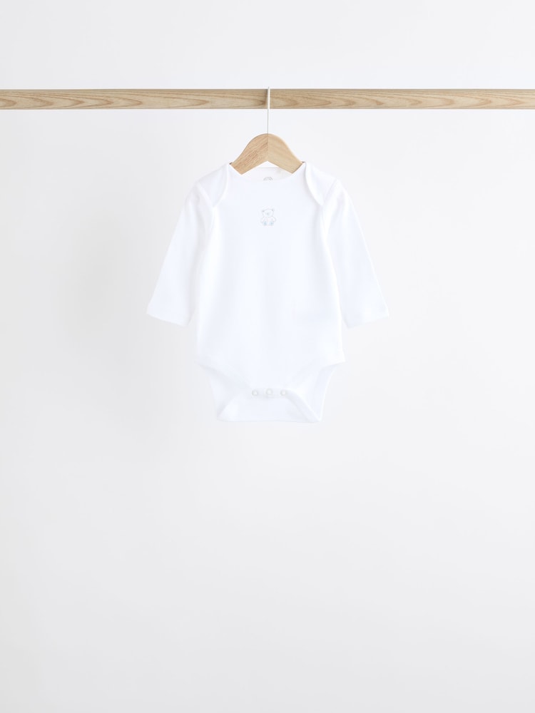 Blue 5 Pack Baby Bear Long Sleeve Bodysuits - Image 3 of 13