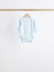 Blue 5 Pack Baby Bear Long Sleeve Bodysuits - Image 4 of 13