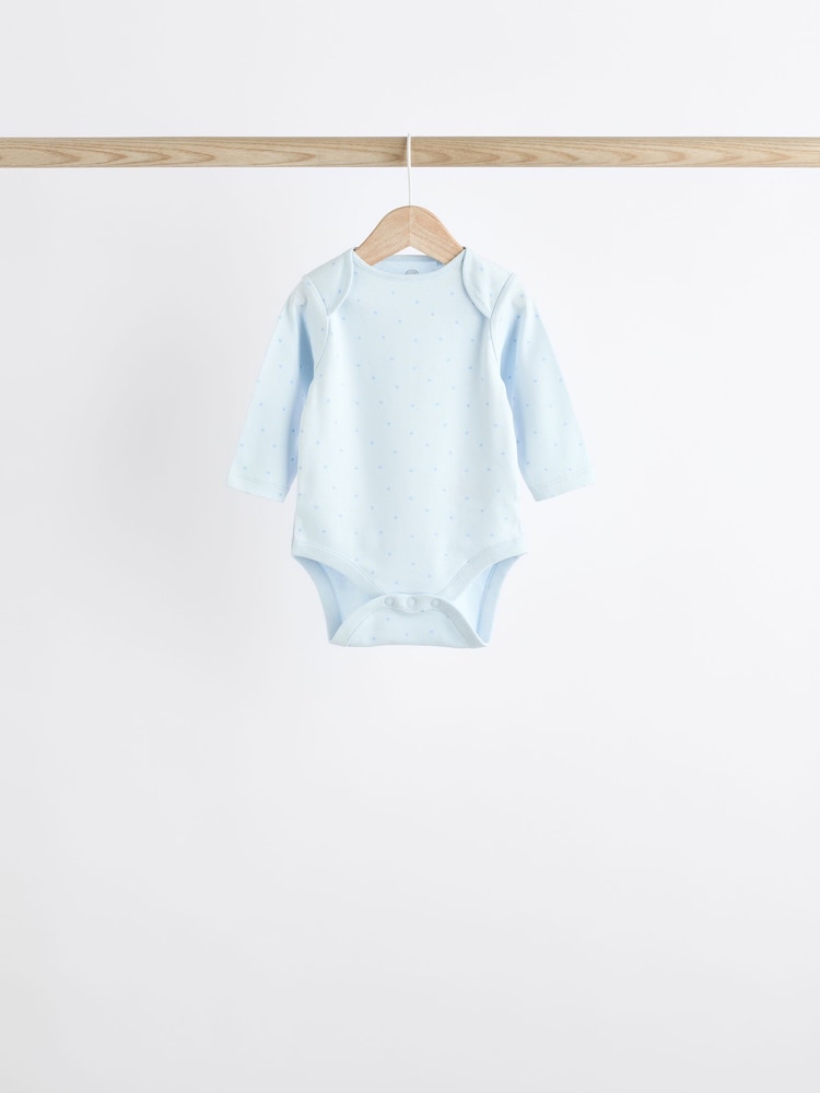 Blue 5 Pack Baby Bear Long Sleeve Bodysuits - Image 4 of 13