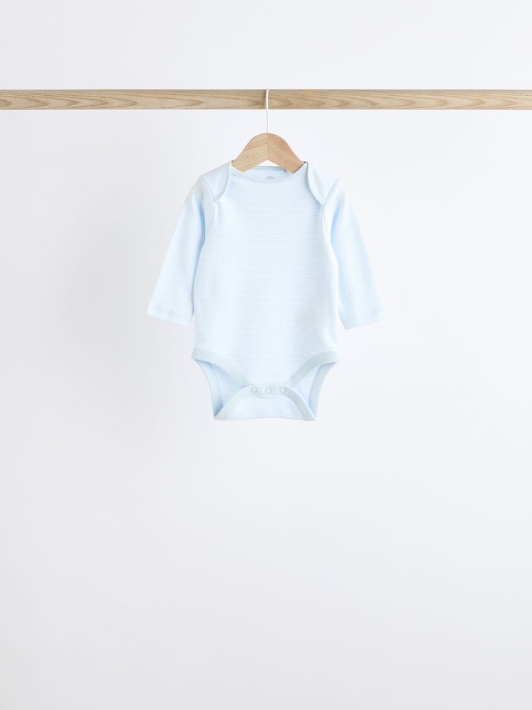 Blue 5 Pack Baby Bear Long Sleeve Bodysuits - Image 6 of 13