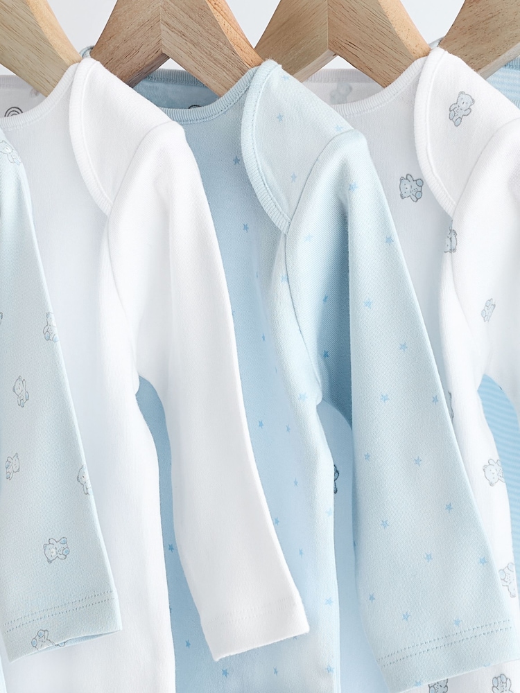 Blue 5 Pack Baby Bear Long Sleeve Bodysuits - Image 8 of 13
