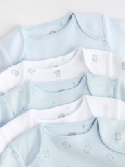 Blue 5 Pack Baby Bear Long Sleeve Bodysuits - Image 9 of 13