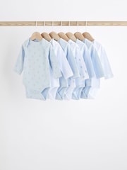 Blauw - Babyrompertjes met beer en lange mouwen - Image 1 of 1