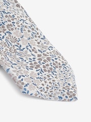 Neutral Brown Floral Pattern Tie - Image 2 of 3