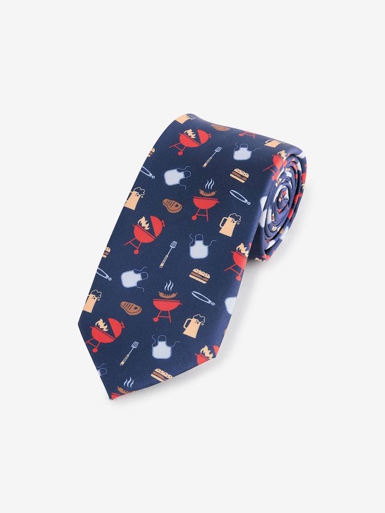 Blue Barbeque Design Tie - Image 1 of 3