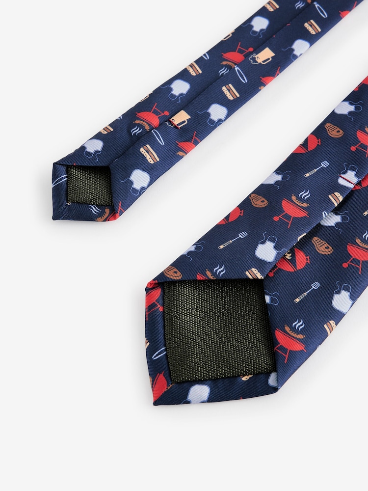 Blue Barbeque Design Tie - Image 3 of 3