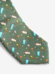 Green Golf Design Tie - Image 2 of 3