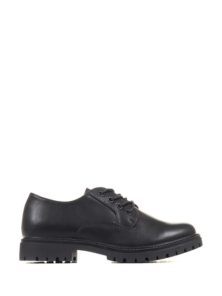 Pavers Dark Black Pavers Lightweight Lace-Up Black Shoes - Image 1 of 5