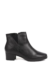 Pavers Heeled Leather Black Ankle Boots - Image 1 of 5