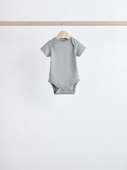 Grey/White Short Sleeve Bodysuits 5 Pack - Image 4 of 14