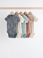 Farm Character Baby 100% Cotton Short Sleeved Bodysuits 5 Pack - Image 1 of 12