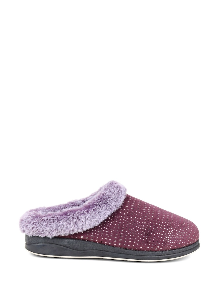 Pavers Purple Pavers Grey Patterned Full Slippers - Image 1 of 5