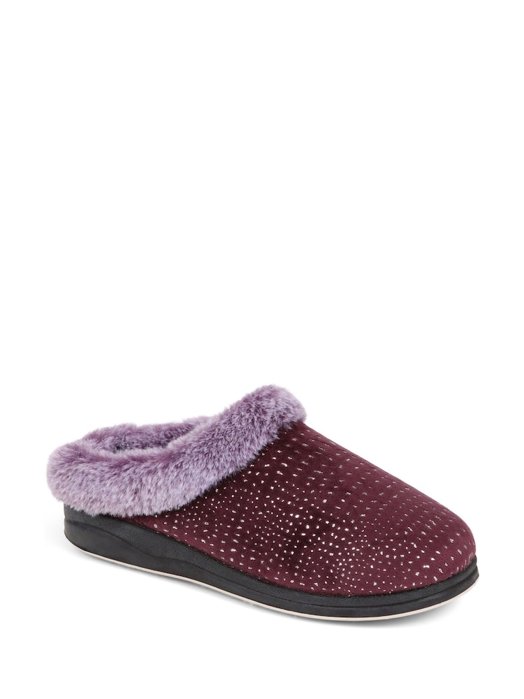Pavers Purple Pavers Grey Patterned Full Slippers - Image 2 of 5