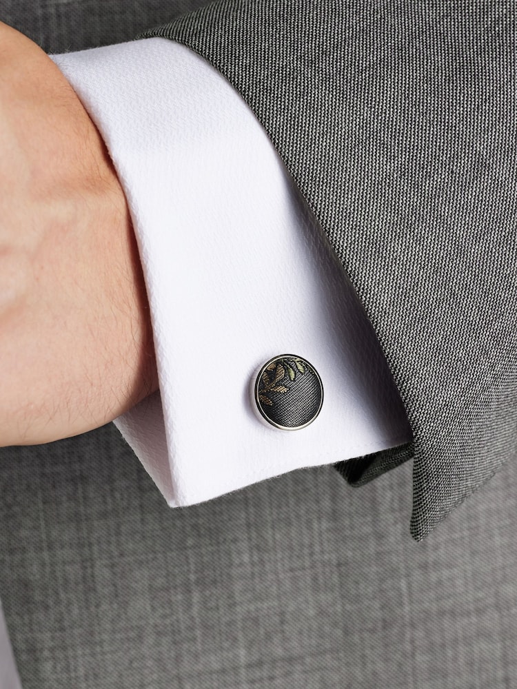 Olive Green Silk Tie, Pocket Square and Cufflinks Gift Box Set - Image 4 of 4