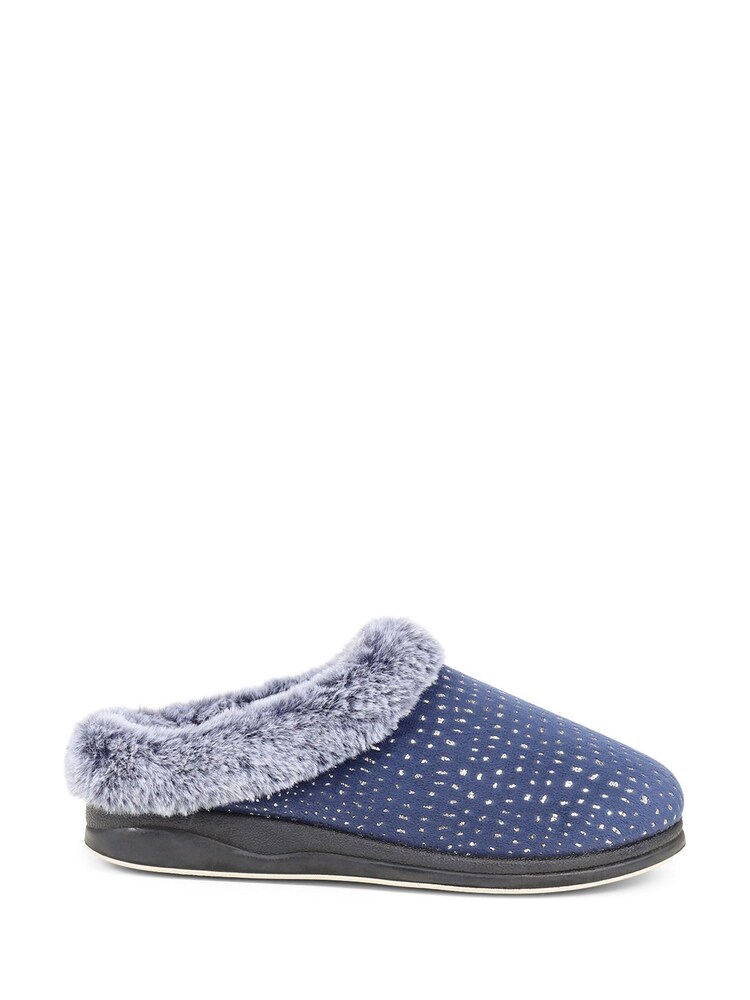 Pavers Blue Pavers Grey Patterned Full Slippers - Image 1 of 5