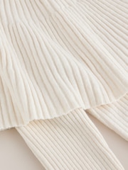 Ecru Knitted Ribbed Long Sleeve Cape Layer Jumper - Image 8 of 8