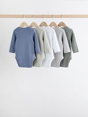 Siva/bela - Bodysuits z dolgimi rokavi 5 Pack - Slika 7 iz 13