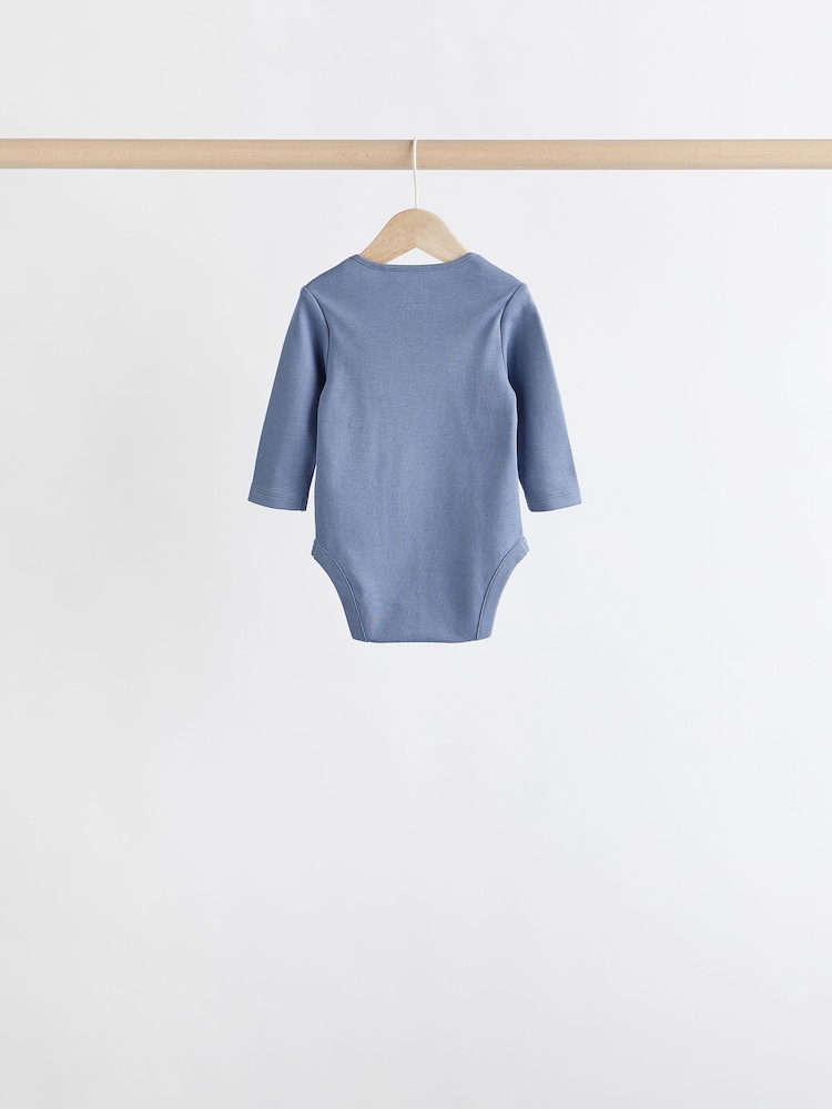 Grey/White Long Sleeve Bodysuits 5 Pack - Image 8 of 13