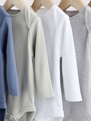 Siva/bela - Bodysuits z dolgimi rokavi 5 Pack - Slika 9 iz 13