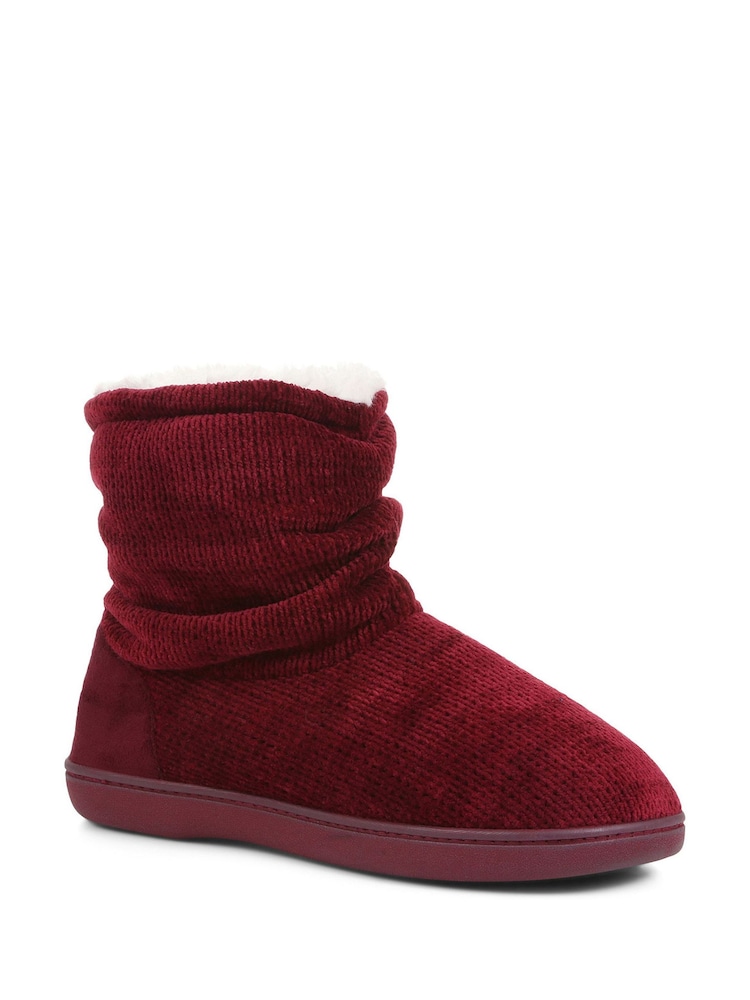 Pavers Red Pavers Red Knitted Slipper Boots - Image 2 of 5