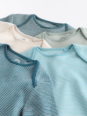 Blue Stripe Long Sleeve Baby Bodysuits 5 Pack - Image 12 of 13