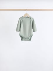 Blue Stripe Long Sleeve Baby Bodysuits 5 Pack - Image 8 of 13