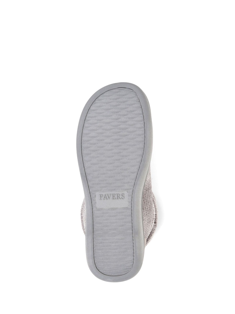 Pavers Grey Pavers Red Knitted Slipper Boots - Image 5 of 5
