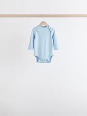 Blue 7 Pack Baby Long Sleeve Bodysuits - Image 3 of 10