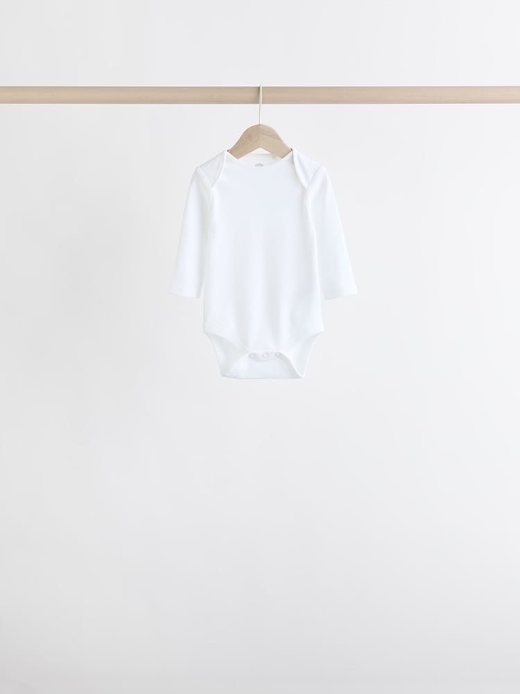 Blue 7 Pack Baby Long Sleeve Bodysuits - Image 5 of 10