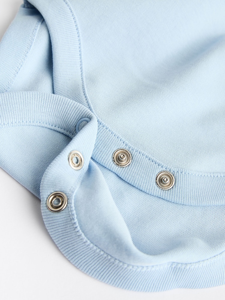 Blue 7 Pack Baby Long Sleeve Bodysuits - Image 9 of 10