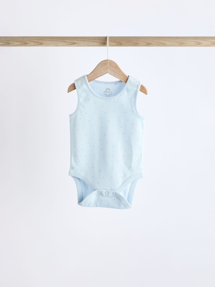 Blue Bear Print Baby Vests 5 Pack - Image 5 of 12