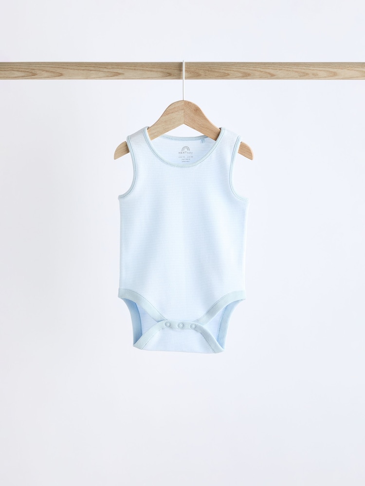 Blue Bear Print Baby Vests 5 Pack - Image 7 of 12