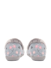 Pavers Grey Embroidered Slippers - Image 2 of 4