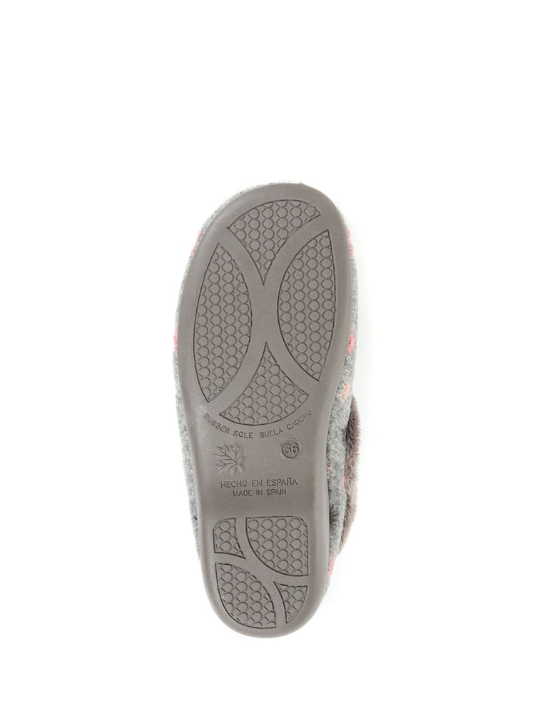Pavers Grey Embroidered Slippers - Image 4 of 4