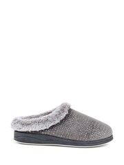 Pavers Grey Pavers Grey Patterned Full Slippers - Image 1 of 5