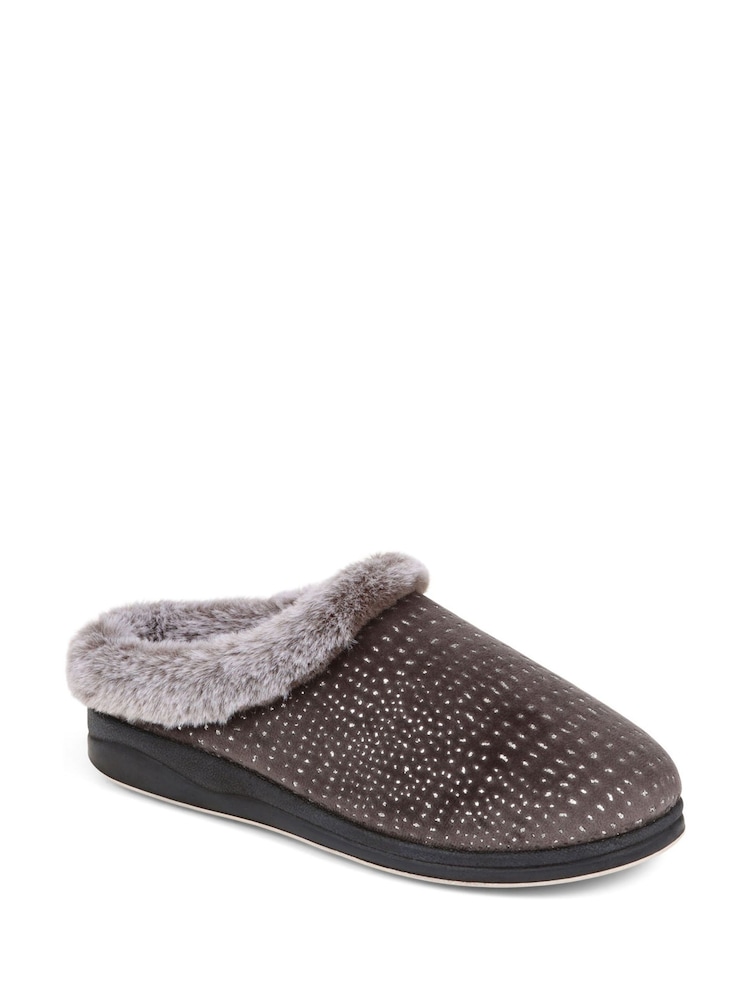 Pavers Grey Pavers Grey Patterned Full Slippers - Image 2 of 5