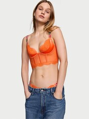 Victoria's Secret Sunset Orange Hibiscus Hibiscus Shine Strap Corset Bra Top - Image 3 of 5