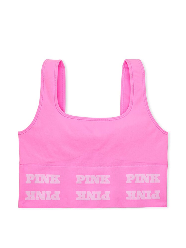 Victoria's Secret PINK Lola Pink Seamless Logo Low Impact Sports Bra - Image 4 of 4