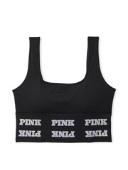 Victoria's Secret PINK Pure Black Seamless Logo Low Impact Sports Bra - Image 3 of 3