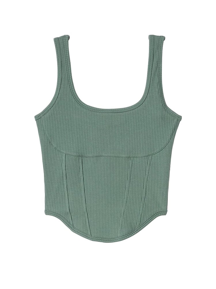 Victoria's Secret PINK Fresh Forest Green Corset Bralette - Image 3 of 3