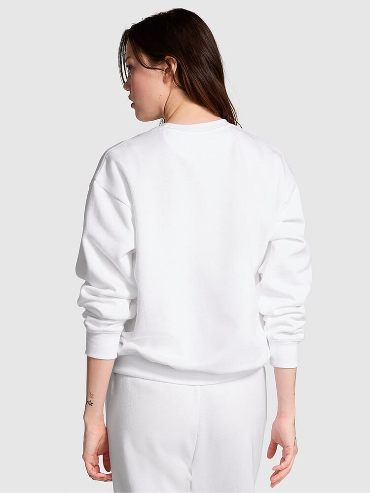 Victoria's Secret PINK Optic White Fleece Fleece Sweatshirt - Image 2 of 3 Victoria's Secret PINK Optic White Fleece Fleece Sweatshirt - Image 2 of 3