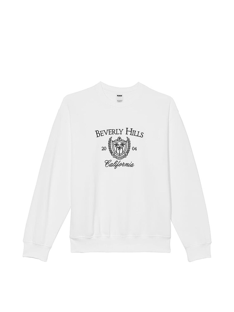 Victoria's Secret PINK Optic White Fleece Fleece Sweatshirt - Image 3 of 3