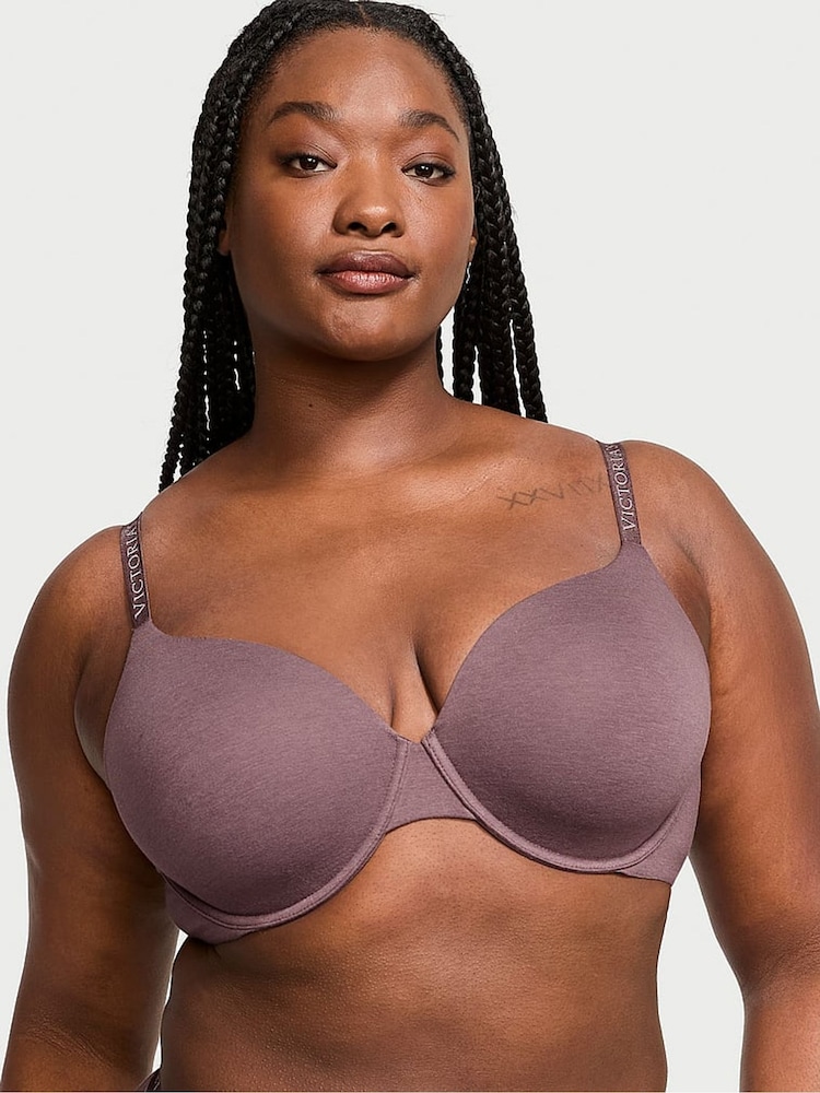 Victoria's Secret Cocoa Blush Purple Logo Strap Full Cup Lightly Lined Bra - Image 1 of 4