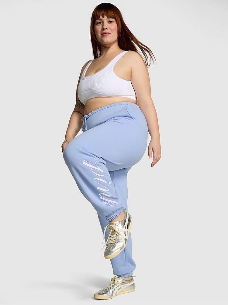 Victoria's Secret PINK Harbor Blue Fleece Joggers - Image 1 of 3