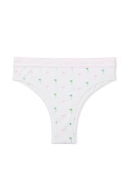 Victoria's Secret PINK Optic White Palm Print Brazilian Cotton Logo Knickers - Image 3 of 3