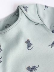 Teal Blue Baby 100% Cotton Bodysuits 7 Pack - Image 13 of 15