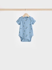 Teal Blue Baby 100% Cotton Bodysuits 7 Pack - Image 5 of 15