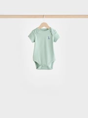 Teal Blue Baby 100% Cotton Bodysuits 7 Pack - Image 6 of 15